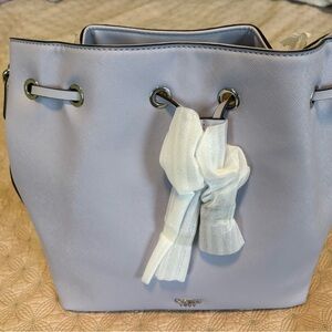 Guess Lavender Drawstring Bucket Bag with Tassel